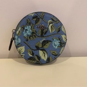 Floral Round Coin Purse Coach